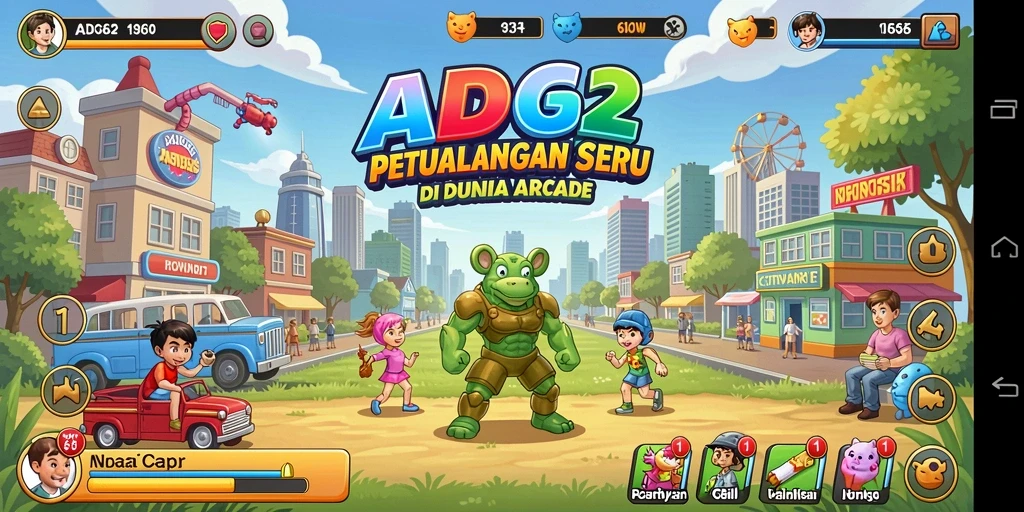 Tampilan gameplay seru dan penuh warna dari ADG62 di dunia Arcade.
