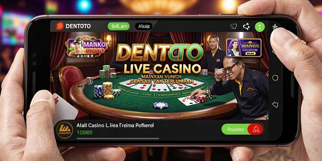 Screenshot DENTOTO menampilkan dealer langsung dan gameplay yang seru.