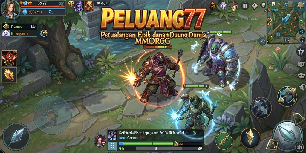 Screenshot gameplay <strong>PELUANG77</strong> menampilkan aksi seru dalam pertempuran.