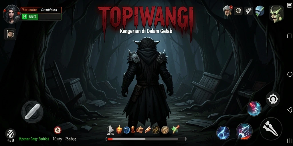 Gameplay menegangkan dari <strong>TOPIWANGI</strong> yang menampilkan suasana Horror.